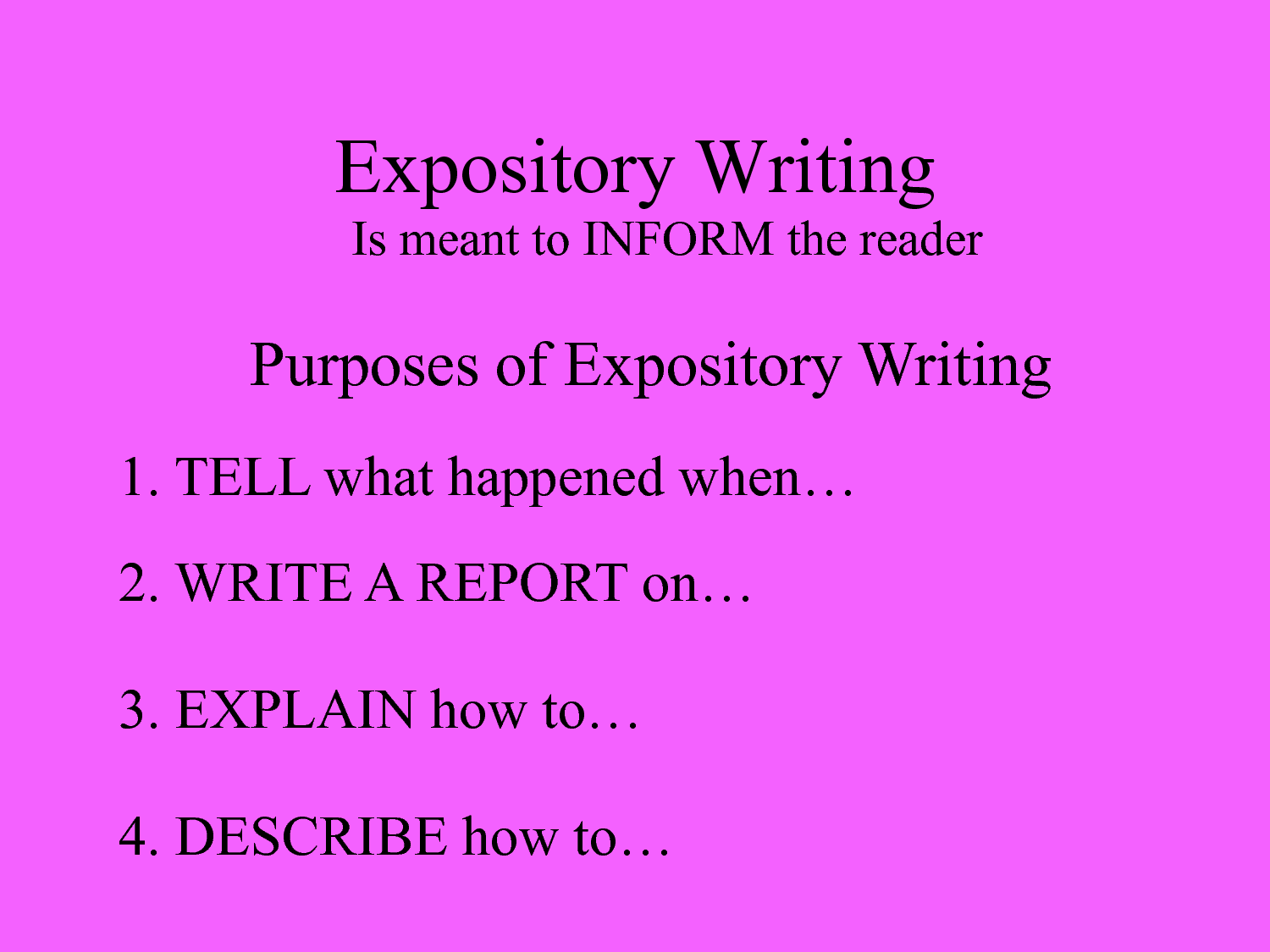 Learning to write!!  "EXPOSITORY WRITING IN A COOKING WORLD"
